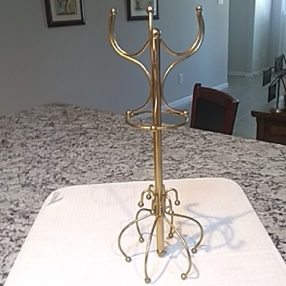 Gold Jewelry Tree Stand Organizer - Elegant Desktop Display